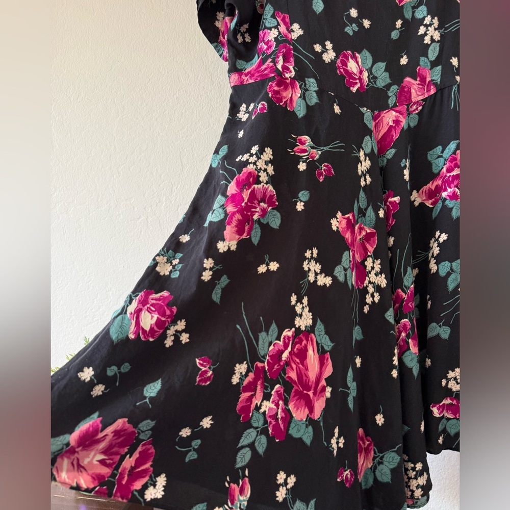 Marrika Nakk Vintage Floral Short Sleeve Mini Dress Prarie Western - Picture 11 of 14